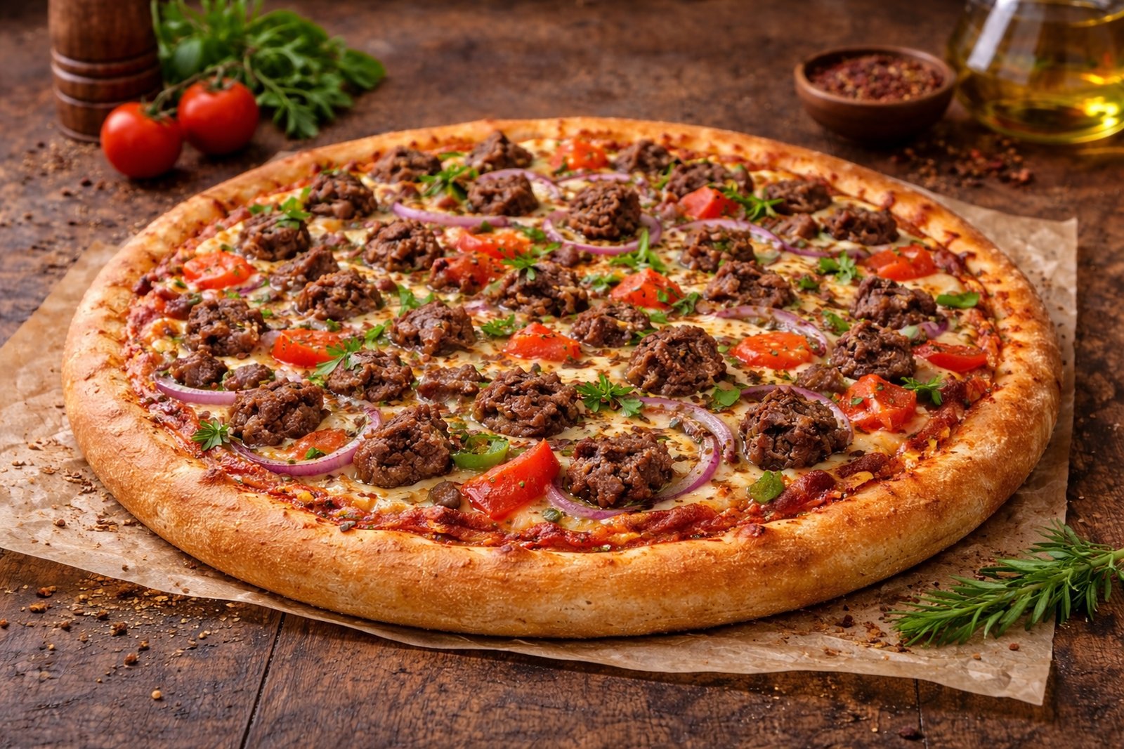 Kavurmalı Hara Pizza